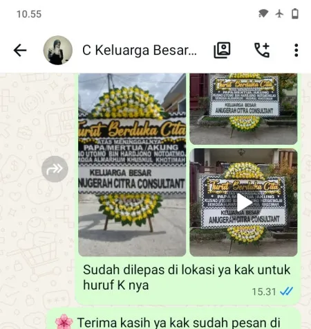 Pengiriman Papan Bunga Duka Lugu Butuh